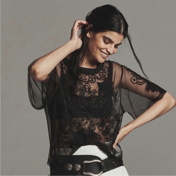 Anthropologie Tops - Anthropologie Sheer Mesh Top